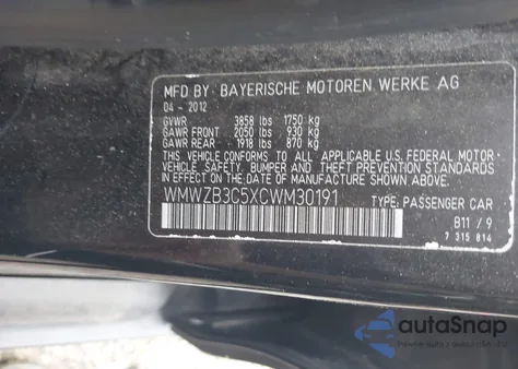 2012 Mini Cooper Countryman from USA, damaged, VIN WMWZB3C5XCWM30191